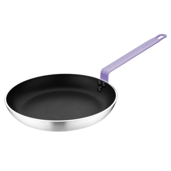 Hygiplas Non-Stick Teflon Aluminium Platinum Plus Frying Pan with Purple Handle 240mm