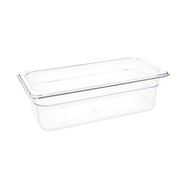 Vogue Polycarbonate 1/3 Gastronorm Container 100mm Clear