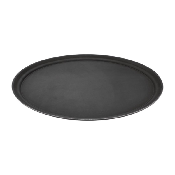 Olympia Kristallon Polypropylene Oval Non-Slip Tray Black 685mm