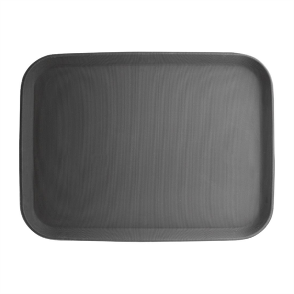 Olympia Kristallon Polypropylene Rectangular Non-Slip Tray Black 510mm