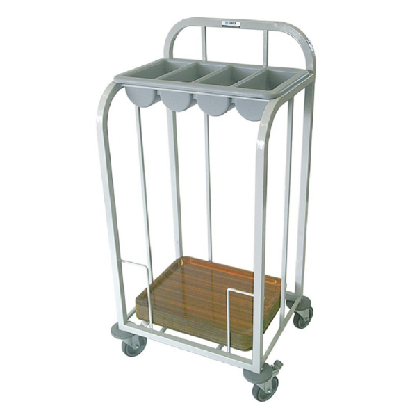 Craven Steel Single Tier Cutlery and Tray Dispense Trolley