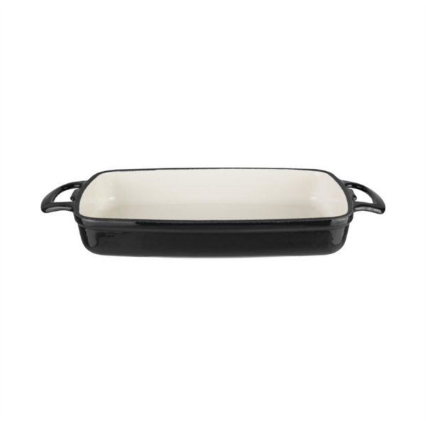 Vogue Black Rectangular Cast Iron Dish 2.8Ltr