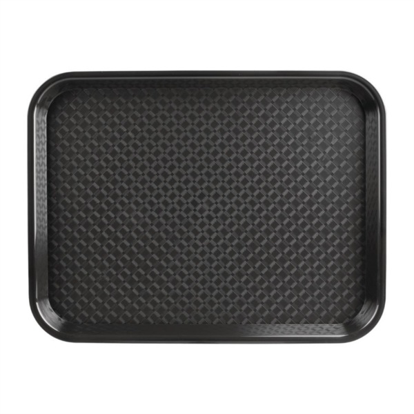 Olympia Kristallon Polypropylene Fast Food Tray Black Medium 415mm