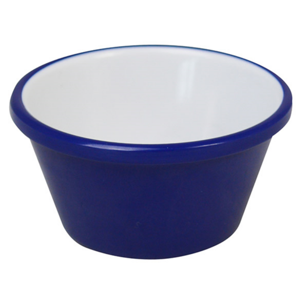 MELAMINE RAMEKIN NAVY BLUE AND WHITE PLAIN 2 OZ/59ML PACK 12