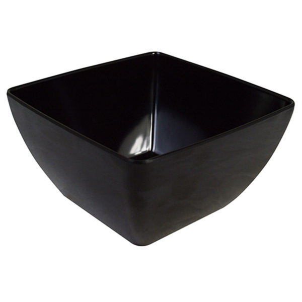 MELAMINE SQUARE BOWL BLACK-  19CM