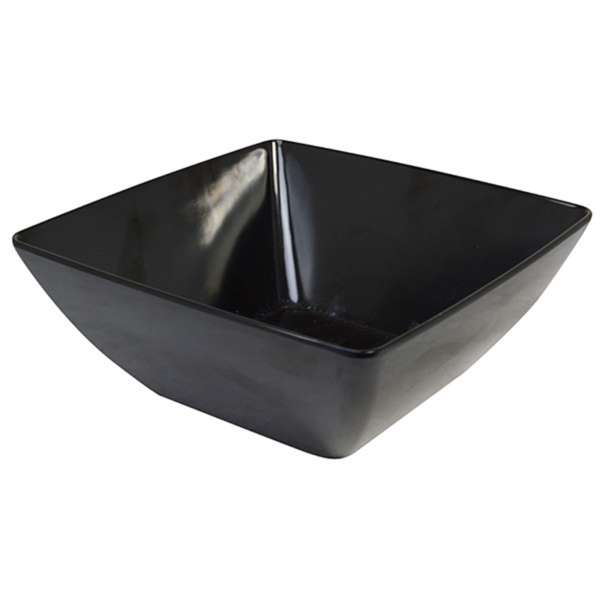 MELAMINE SQUARE BOWL BLACK-  26CM