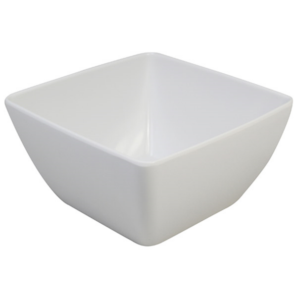 MELAMINE SQUARE BOWL WHITE-  19CM