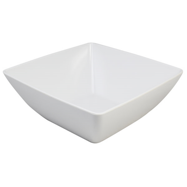 MELAMINE SQUARE BOWL WHITE-  26CM