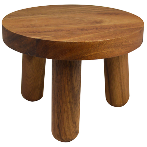 NATURALS ACACIA WOOD ROUND BUFFET STAND Dia 20cm x 15cm