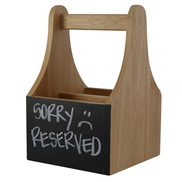 NATURALS CADDY WITH CHALKBOARD-2 COMPARTMENTS