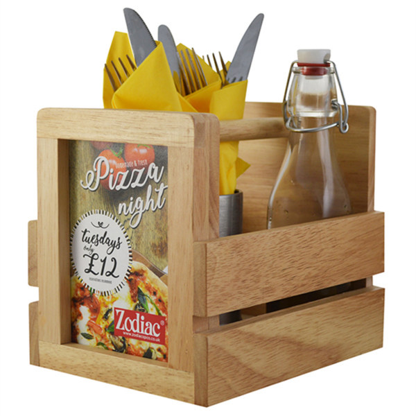 NATURALS CONDIMENT CADDY WITH MENU HOLDER