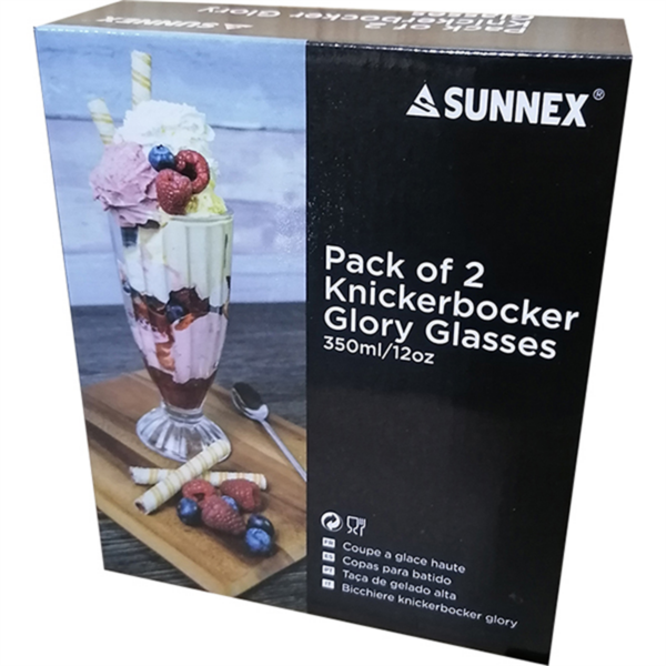 Pk 2 KNICKERBOCKERGLORY GLASSES 350ml/12oz