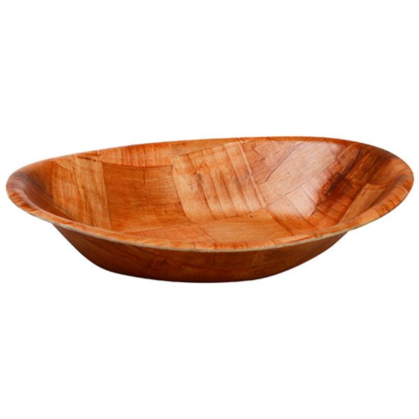 WOVEN WOOD BOWL OVAL 23 X 30 CM / 12x9